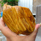 258 gram Polished Indonesia Yellow Fragrance Amber for Healing FK10