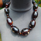 162 gram Small Beads Combination Necklace Indonesian Cherry Red Blue Amber for Healing NO.5