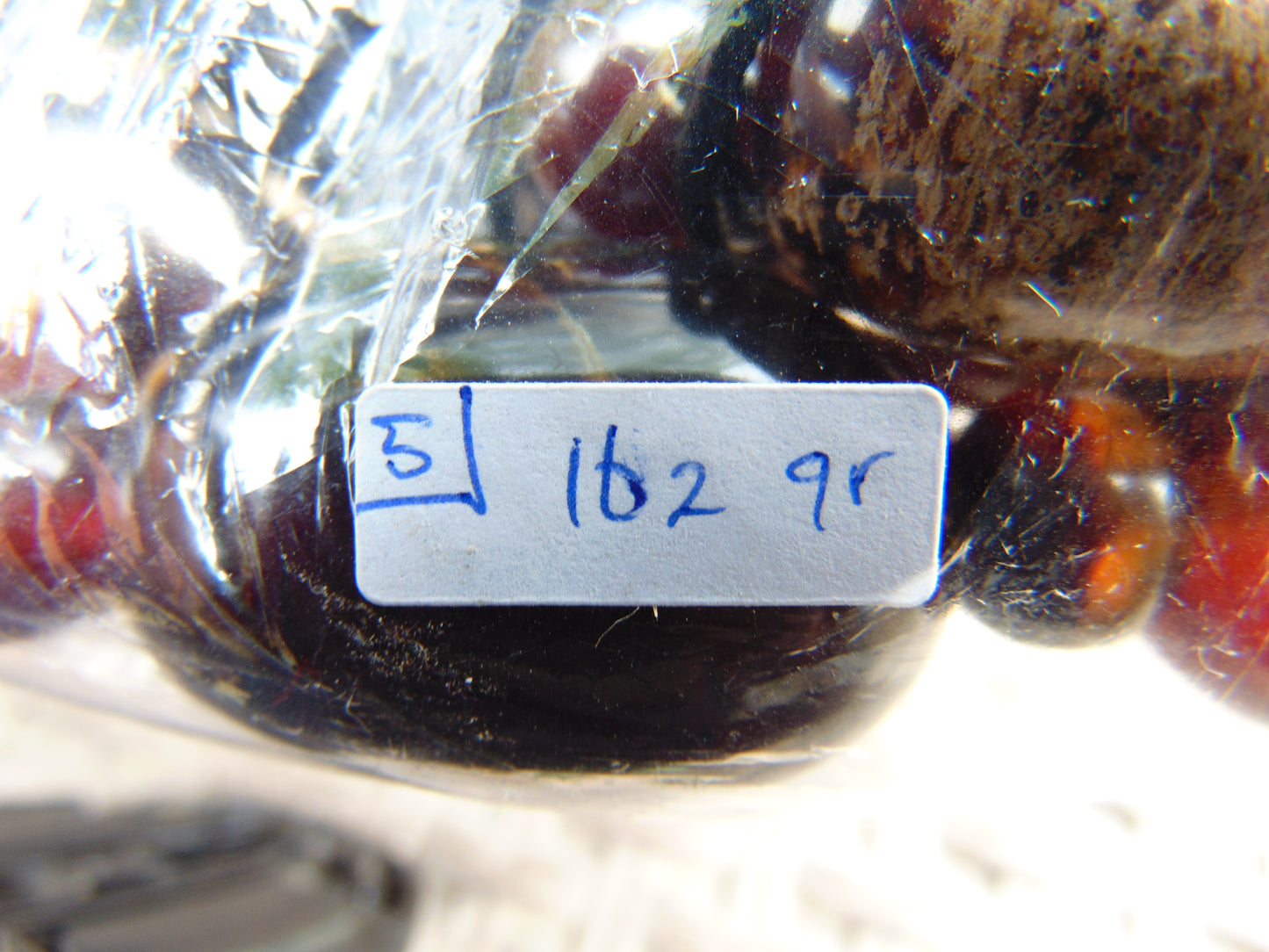 162 gram Small Beads Combination Necklace Indonesian Cherry Red Blue Amber for Healing NO.5
