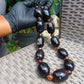 204 gram Small Beads Combination Necklace Indonesian Dark Blue Amber for Healing NO.14