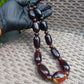 129 gram Small Beads Combination Necklace Indonesian Cherry Red Blue Amber for Healing NO.2