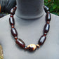 129 gram Small Beads Combination Necklace Indonesian Cherry Red Blue Amber for Healing NO.2
