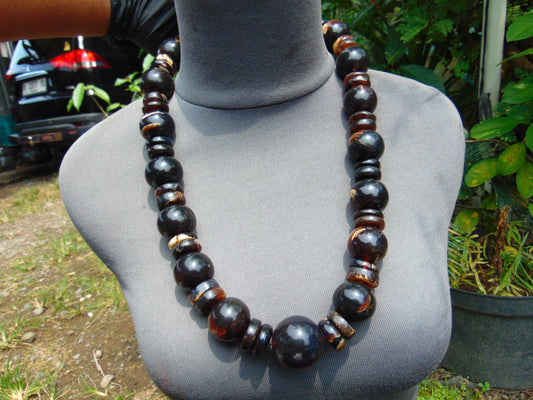 221 gram Small Beads Combination Necklace Indonesian White Amber for Healing NO.48