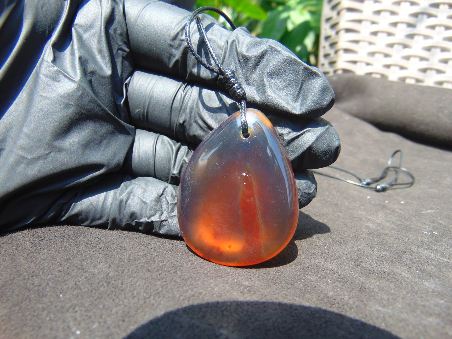 11 gr Pendant 42x35x12mm Indonesian Blue Amber for Healing PCY615