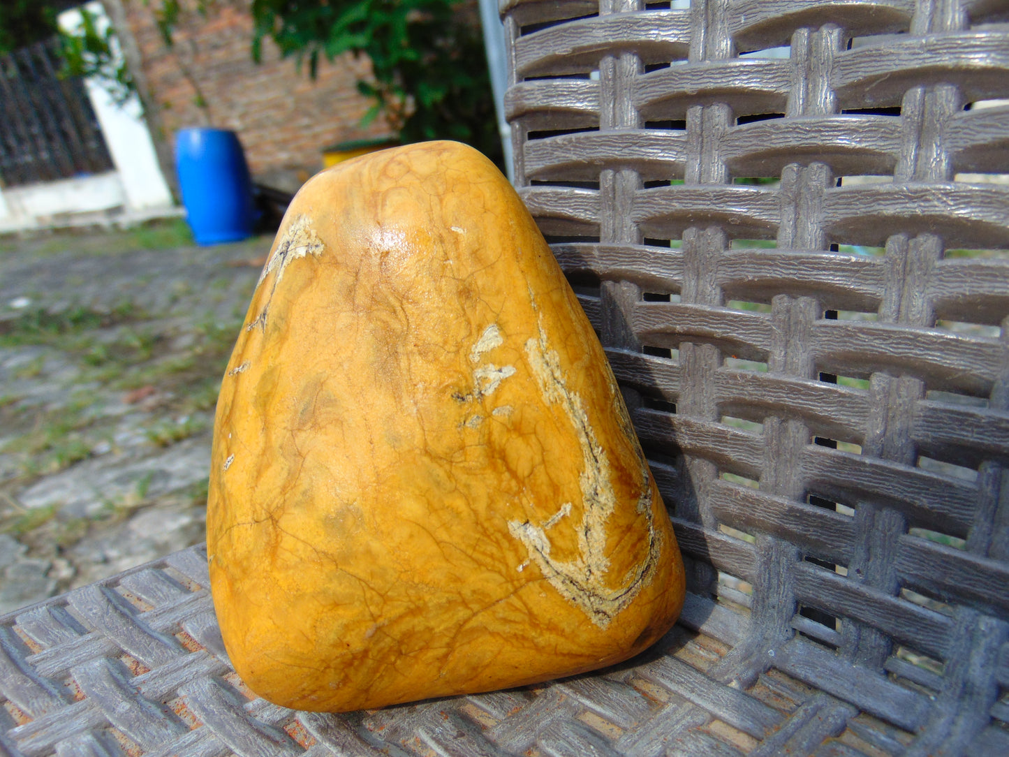237 gram Polished Indonesia Yellow Fragrance Amber for Healing FK6