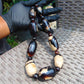 169 gram Small Beads Combination Necklace Indonesian Dark WHite Amber for Healing NO.1