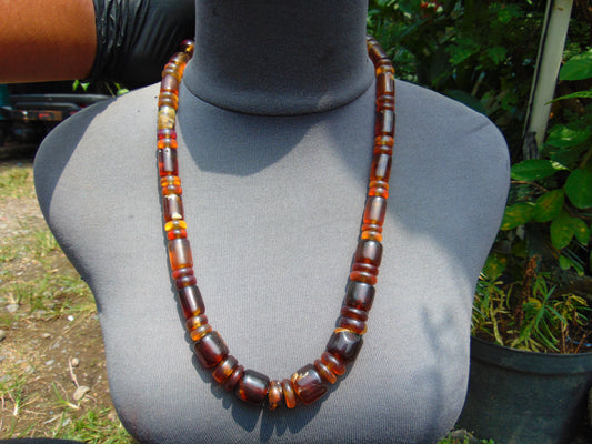 69 gram 69 Small Beads Combination Necklace Indonesian Yellow Blue Amber for Healing NK21
