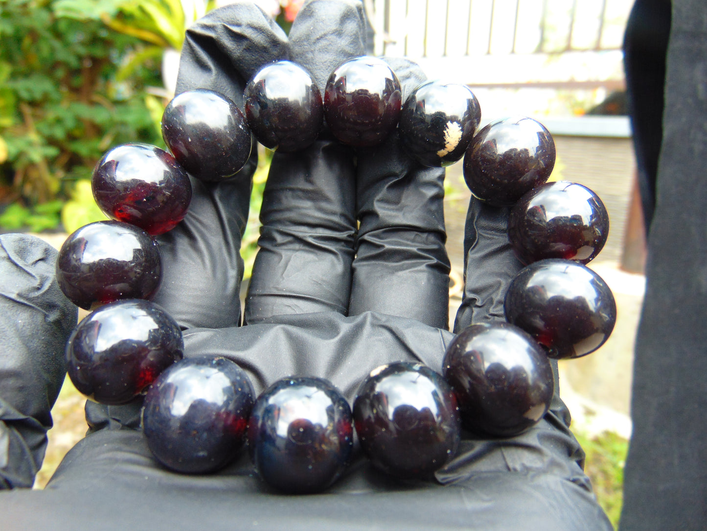 34 gram 14 Beads Mala Bracelet Indonesian Cherry Red Amber for Healing A14G246