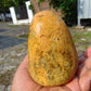 342 gram Polished Indonesia Yellow Fragrance Amber for Healing FK8