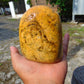 342 gram Polished Indonesia Yellow Fragrance Amber for Healing FK8