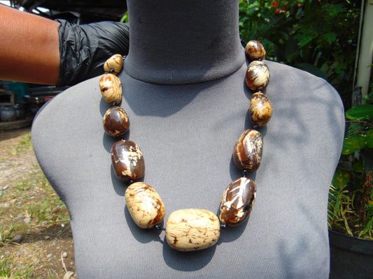 130 gram Small Beads Combination Necklace Indonesian White Amber for Healing AWN1