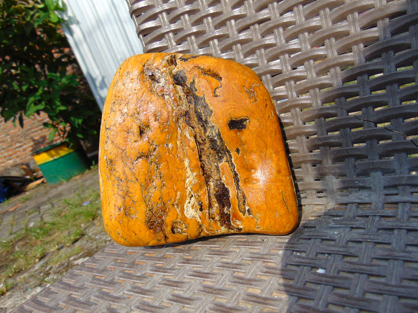531 gram Polished Indonesia Yellow Fragrance Amber for Healing FK3