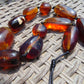 111 gram Small Beads Combination Necklace Indonesian Yellow Blue Amber for Healing NE87