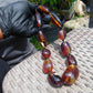 111 gram Small Beads Combination Necklace Indonesian Yellow Blue Amber for Healing NE87