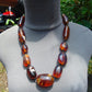 111 gram Small Beads Combination Necklace Indonesian Yellow Blue Amber for Healing NE87