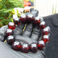 34 gram 14 Beads Mala Bracelet Indonesian Cherry Red Amber for Healing A14G244