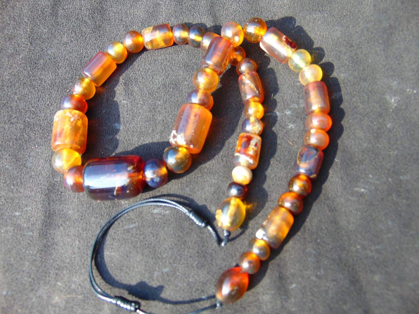 51 gram Small Beads Combination Necklace Indonesian Yellow Blue Amber for Healing NE10