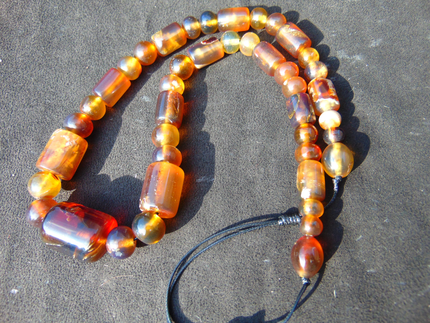 51 gram Small Beads Combination Necklace Indonesian Yellow Blue Amber for Healing NE10