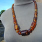 51 gram Small Beads Combination Necklace Indonesian Yellow Blue Amber for Healing NE10
