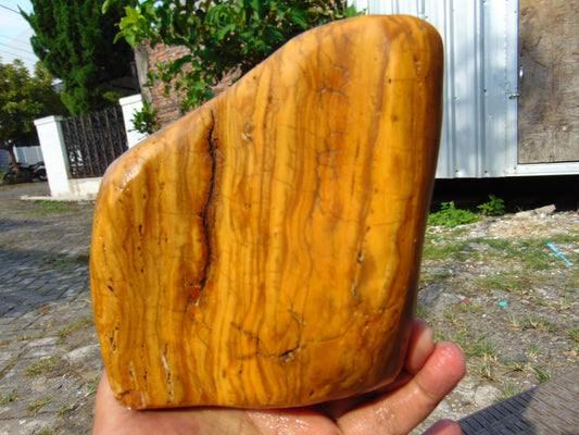 731 gram Polished Indonesia Yellow Fragrance Amber for Healing FK9