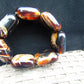 107 gr 7 Square Beads Bangle Indonesian Black Blue Amber for Healing 26BE10