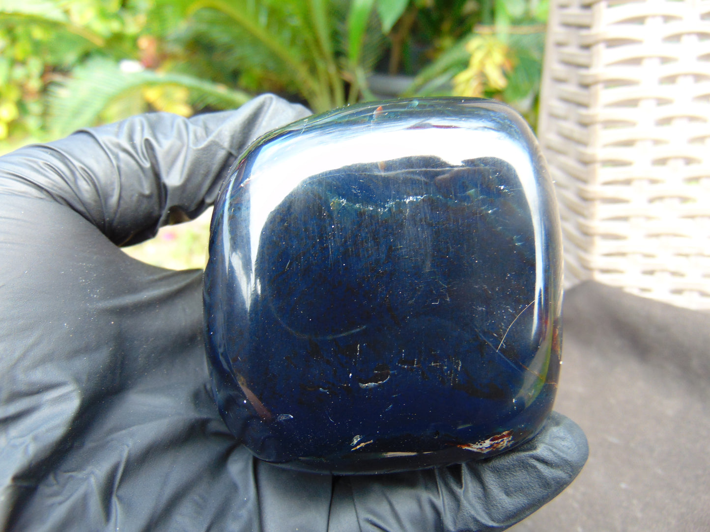 213 gr Polished Stone 66x65x65 Indonesian Blue Amber for Healing 25A180