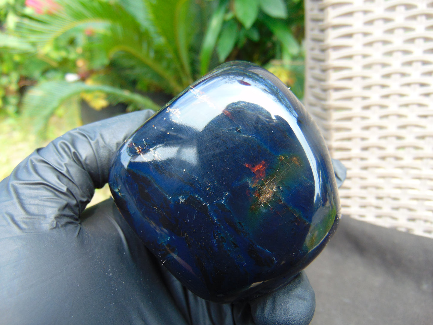 213 gr Polished Stone 66x65x65 Indonesian Blue Amber for Healing 25A180