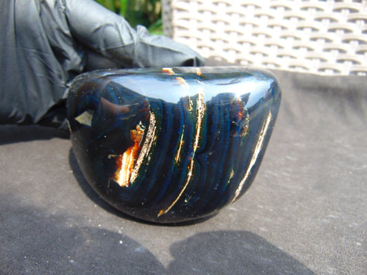 351 gr Polished Stone 121x72x77 Indonesian Blue Amber for Healing 25Y97
