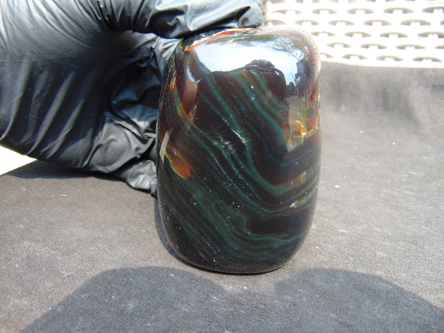 304 gram polished stone  Indonesian Sumatra Green Amber for Healing 25A177