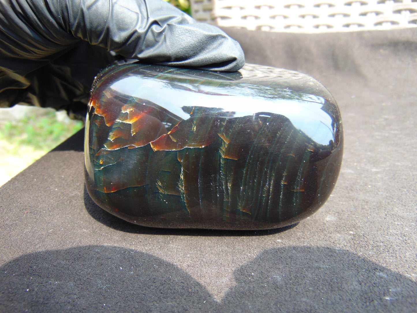 304 gram polished stone  Indonesian Sumatra Green Amber for Healing 25A177