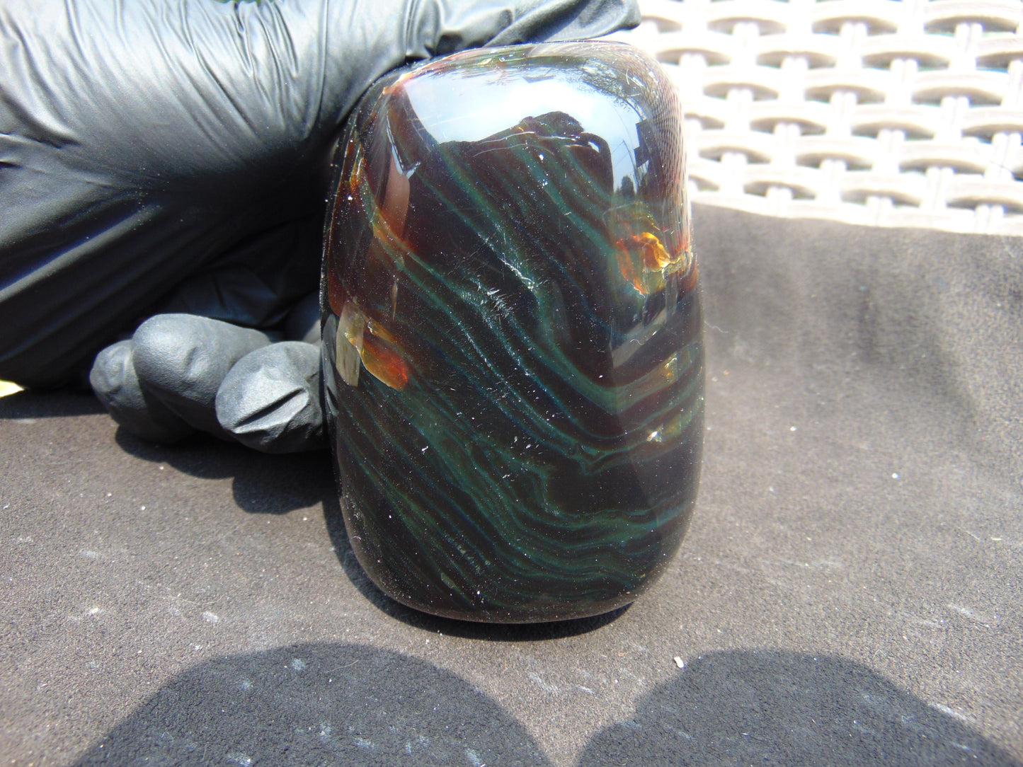 304 gram polished stone  Indonesian Sumatra Green Amber for Healing 25A177