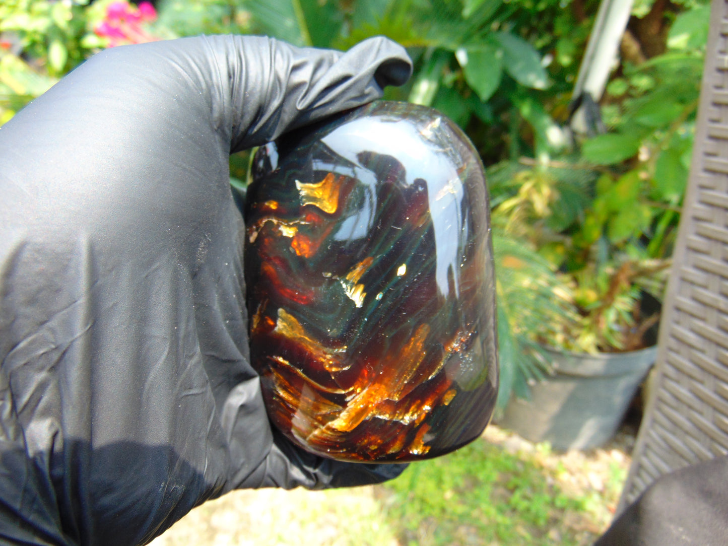 304 gram polished stone  Indonesian Sumatra Green Amber for Healing 25A177