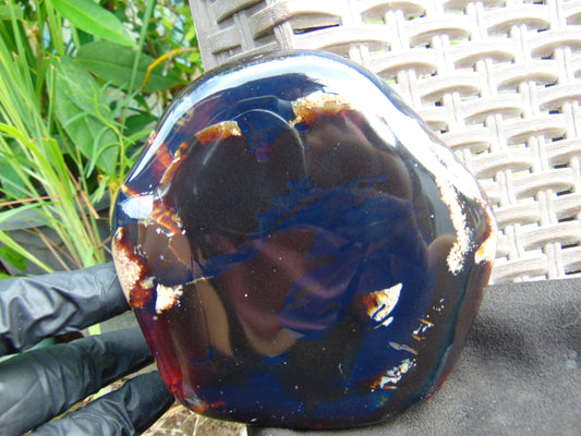 190 gram Slab Slim polished 11x12x17 cm Indonesian Blue Amber for Healing ST99