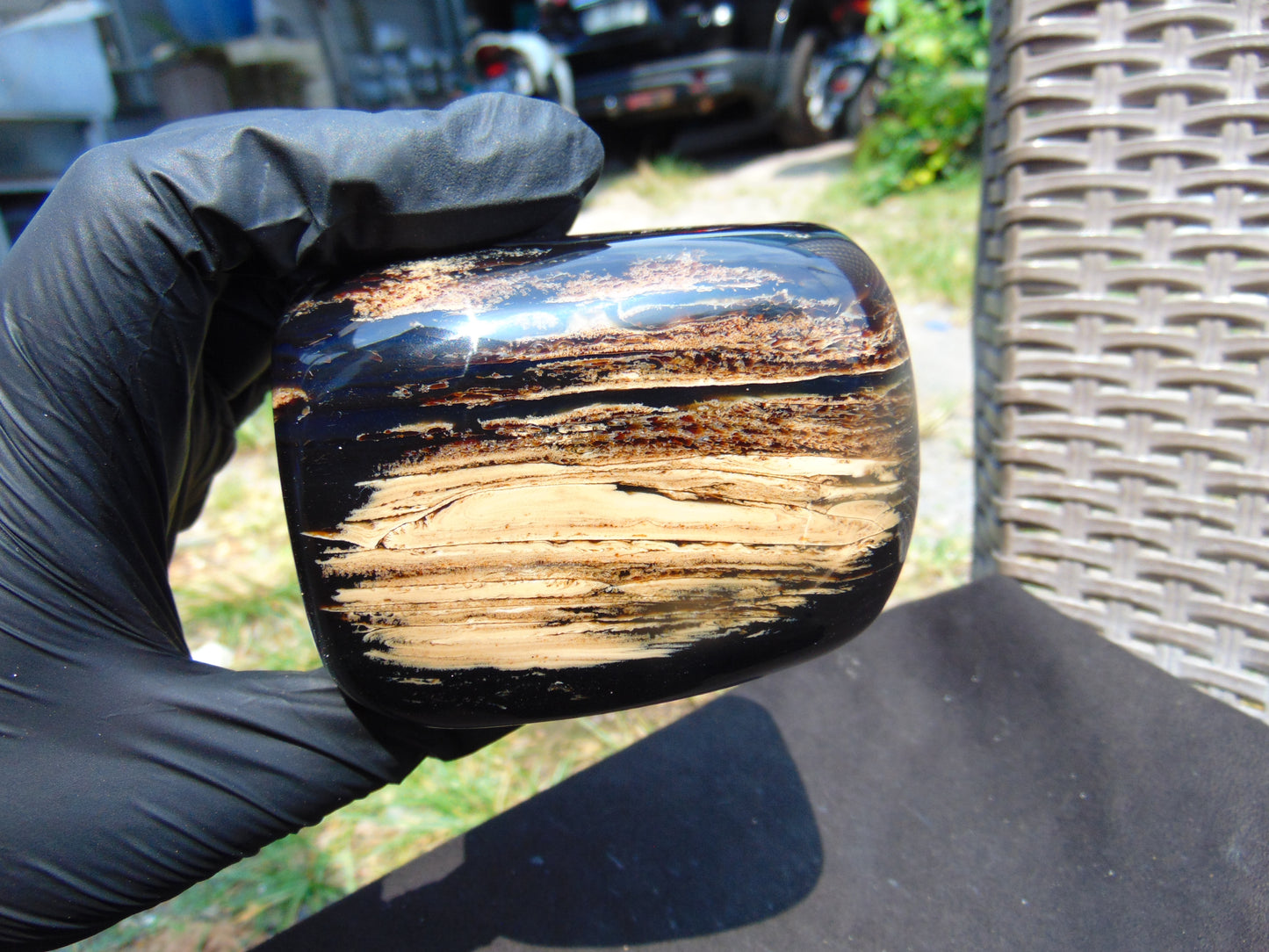 338 gr Polished Stone Indonesian Blue Amber for Healing 25A175