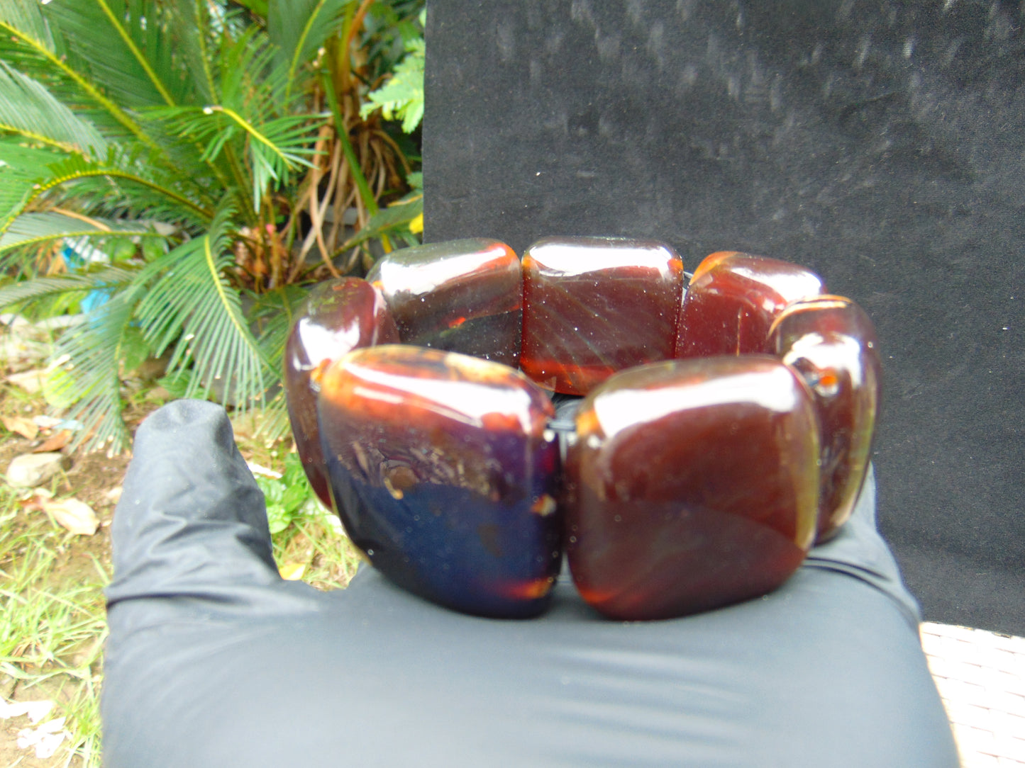 100 gr 7 Square Beads Bangle Indonesian Amber for Healing 26BE8