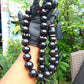 371 gr Big Tasbih Mesbah Rosary 33+3 Beads 25 mm Indonesian Black Amber for Healing Collection TB25i12