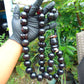371 gr Big Tasbih Mesbah Rosary 33+3 Beads 25 mm Indonesian Black Amber for Healing Collection TB25i12
