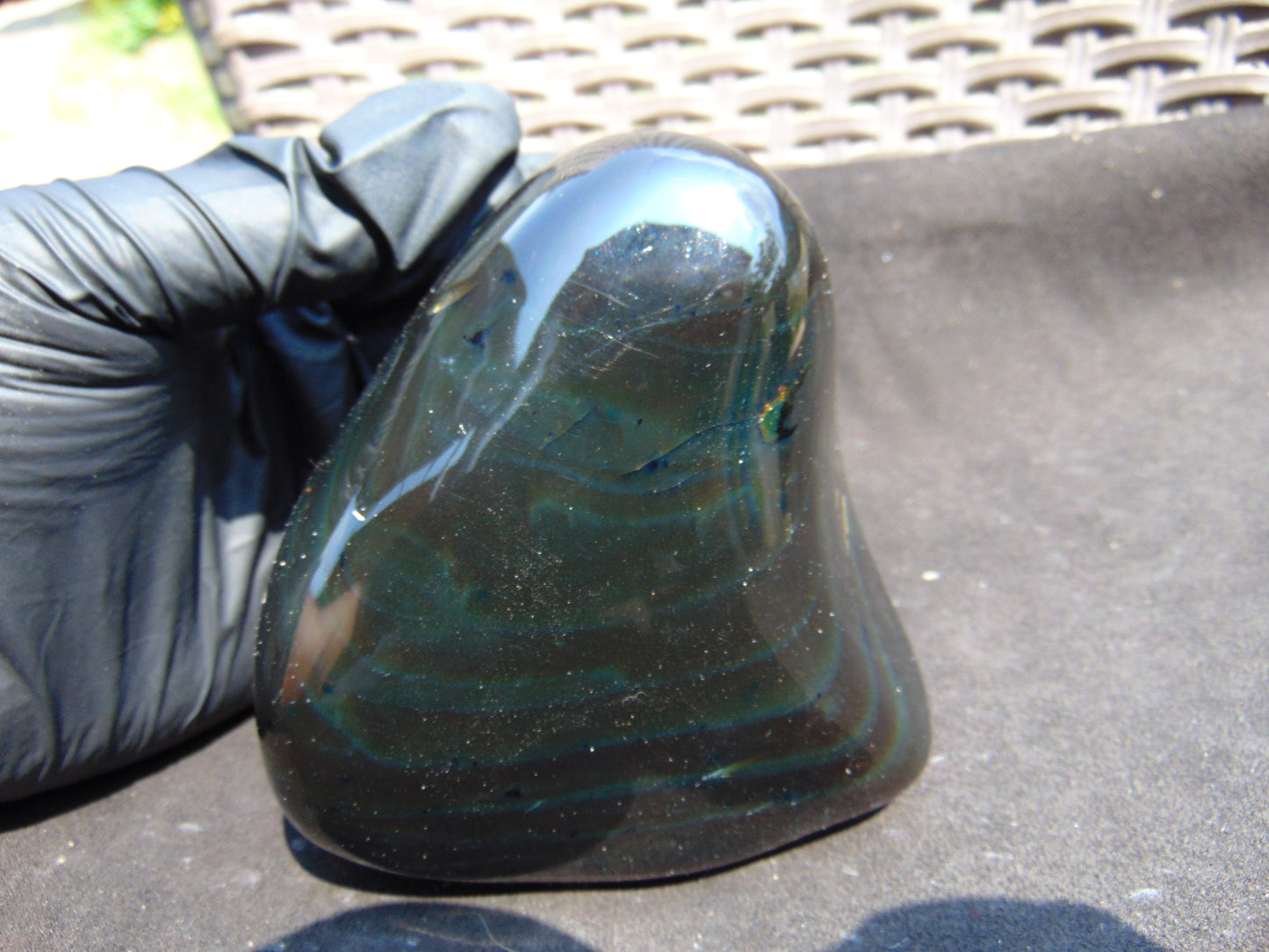 295 gram polished stone Indonesian Dark Green Amber for Healing 25N135