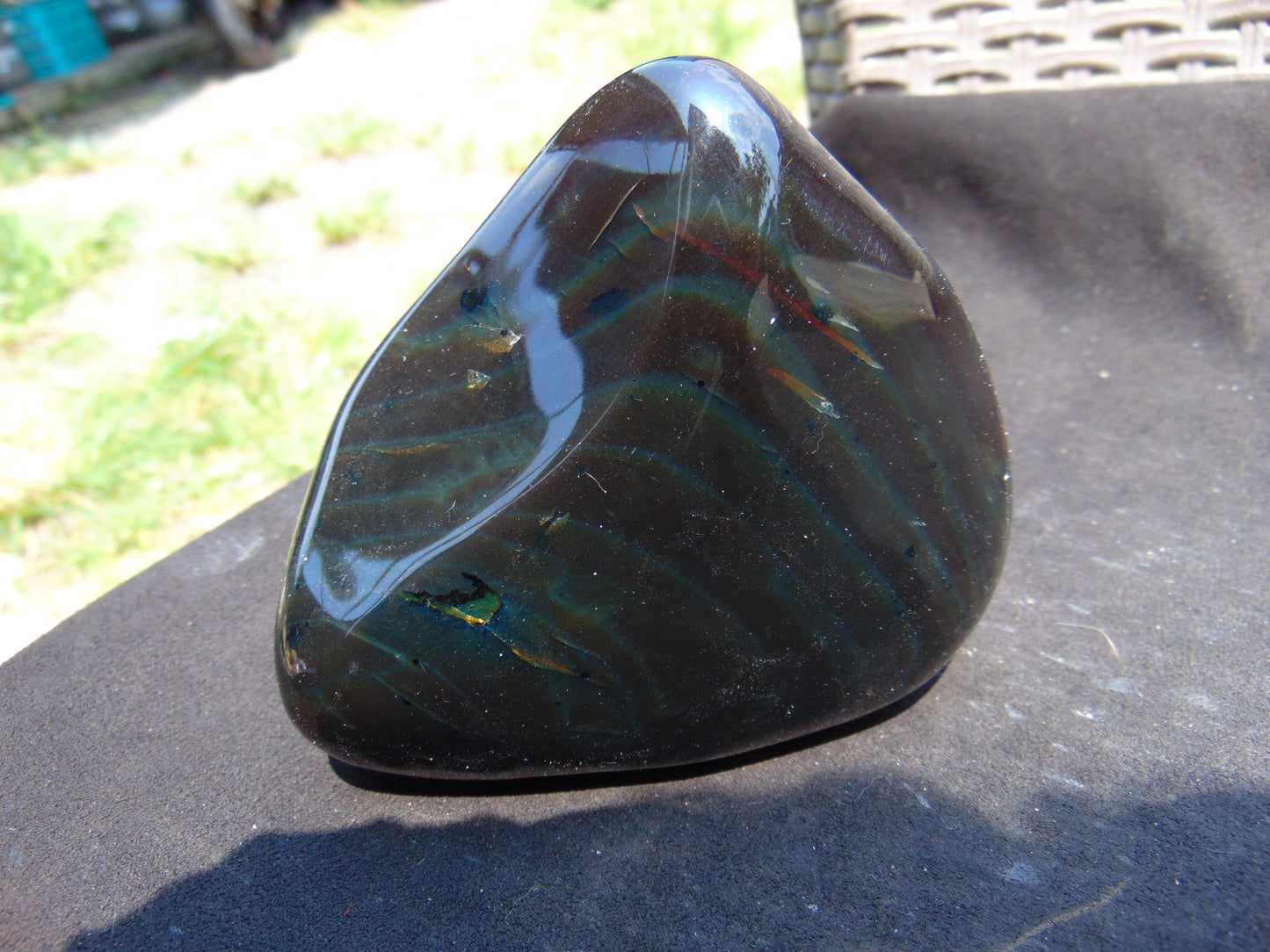 295 gram polished stone Indonesian Dark Green Amber for Healing 25N135
