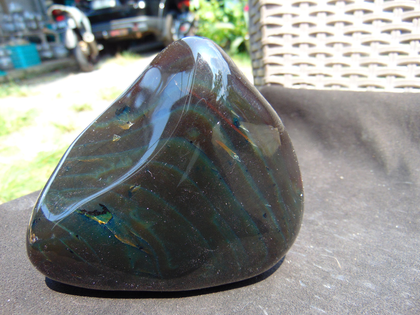 295 gram polished stone Indonesian Dark Green Amber for Healing 25N135