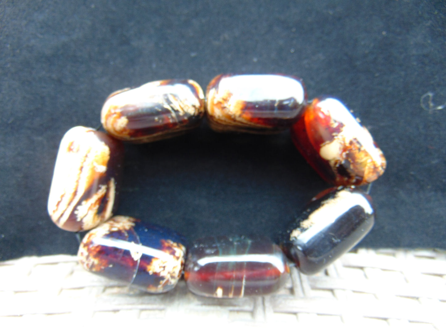 120 gr 7 Square Beads Bangle Indonesian Amber for Healing 26BE3