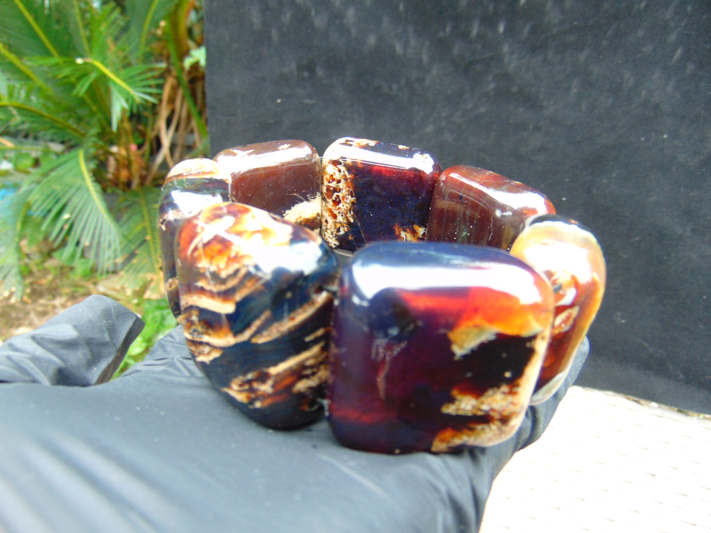 120 gr 7 Square Beads Bangle Indonesian Amber for Healing 26BE3