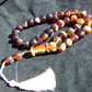 73 gr Tasbih Mesbah Rosary 33+2 Beads  Indonesian Blue Red White Amber for Healing 26TBA04