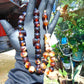 73 gr Tasbih Mesbah Rosary 33+2 Beads  Indonesian Blue Red White Amber for Healing 26TBA04