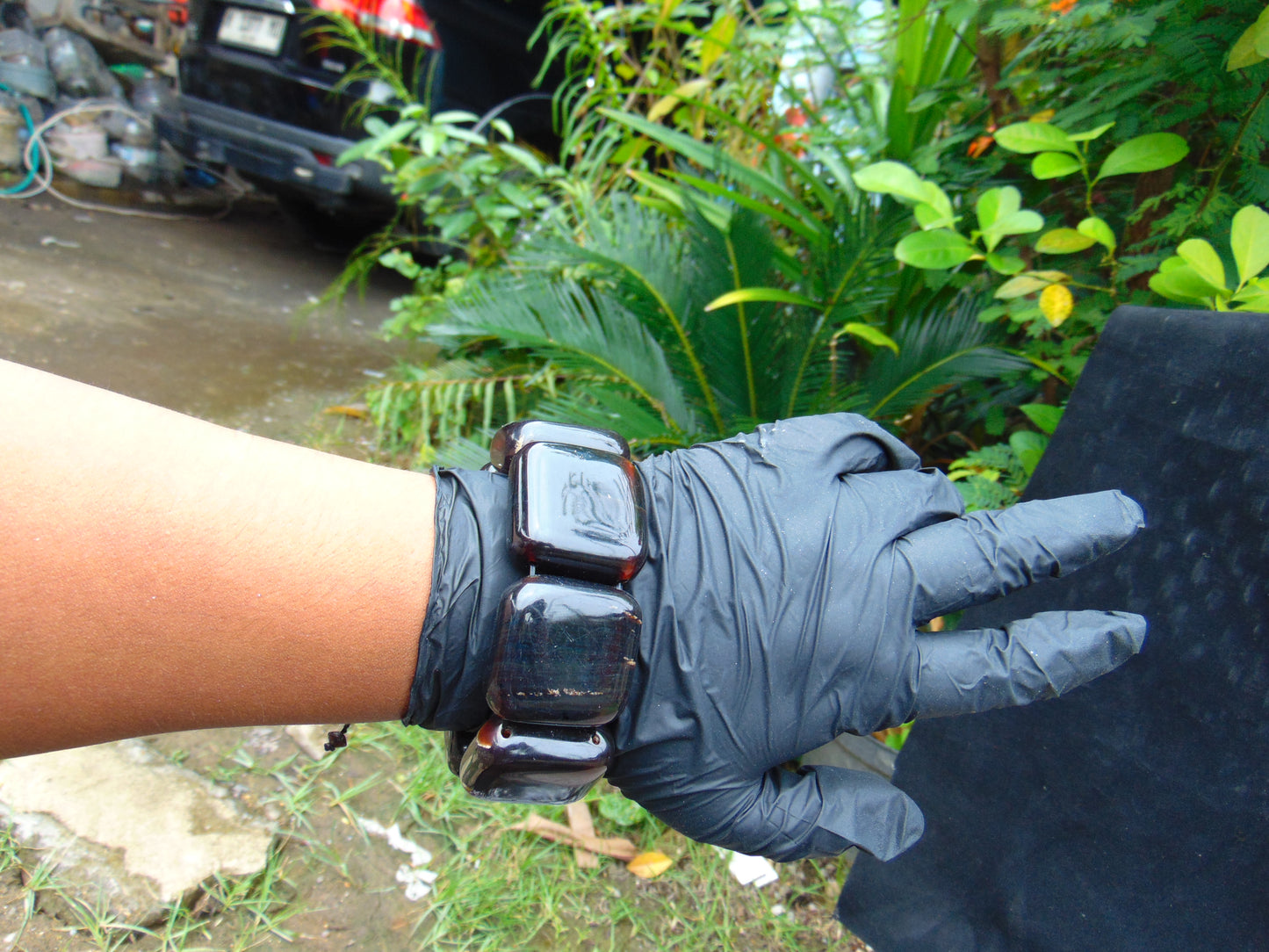 112 gr 7 Square Beads Bangle Indonesian Amber for Healing 26BE2