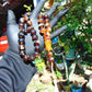 73 gr Tasbih Mesbah Rosary 33+2 Beads  Indonesian Blue Red White Amber for Healing 26TBA04