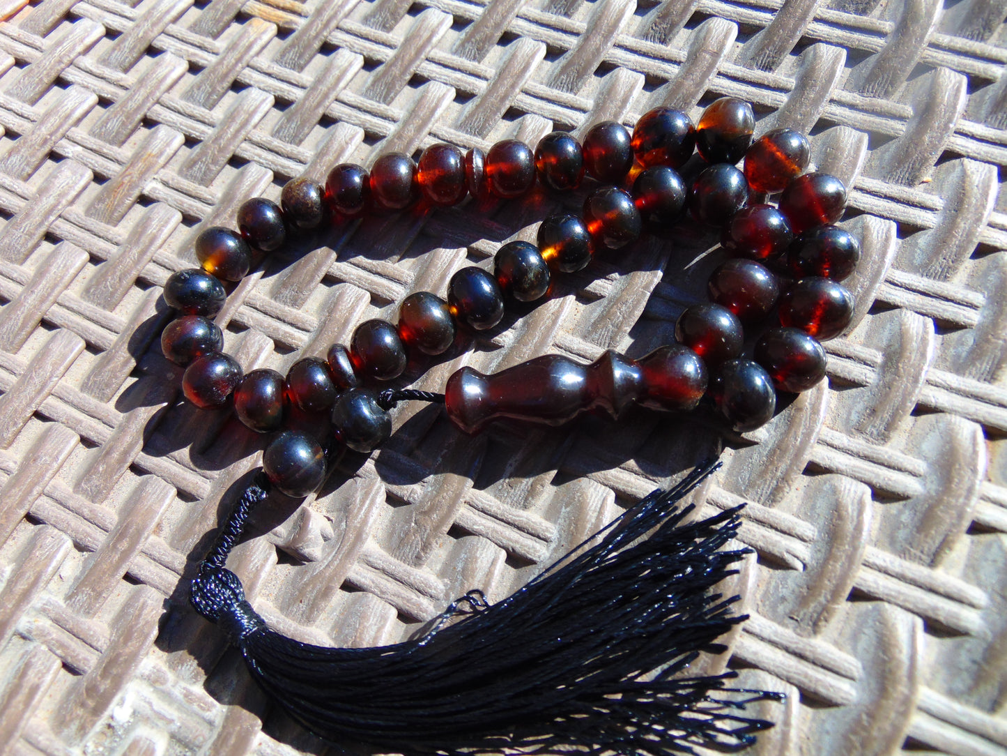27 gr Tasbih Mesbah Rosary 33+2 Beads 16 mm Indonesian Red Amber for Healing 26TBA05