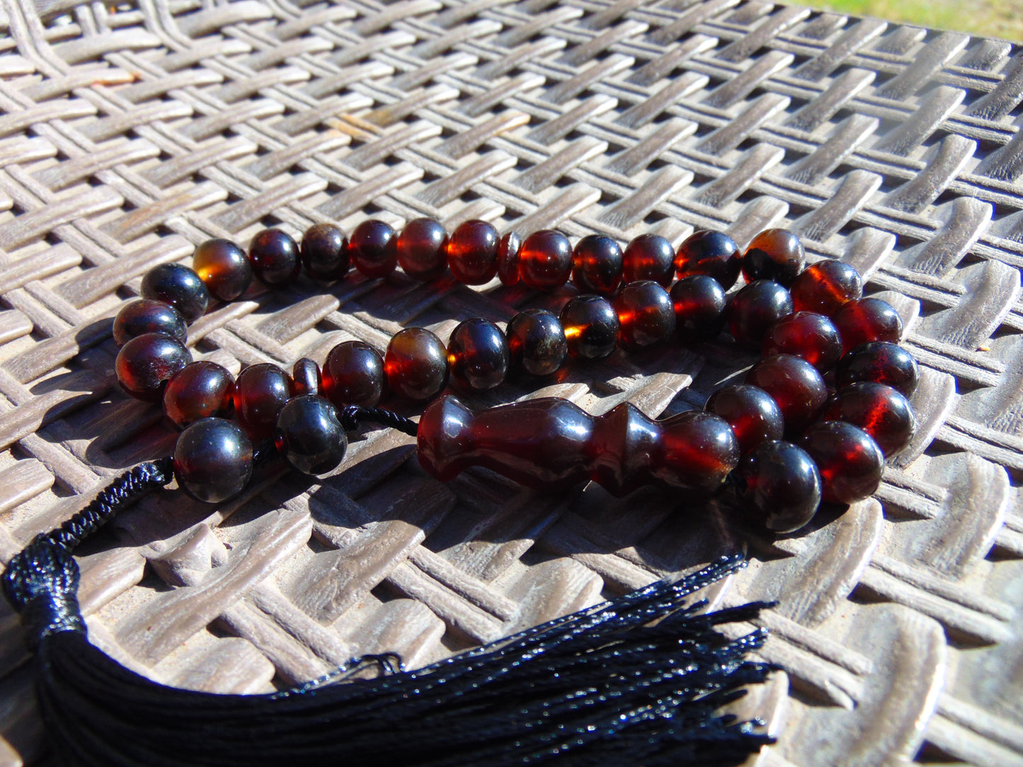 27 gr Tasbih Mesbah Rosary 33+2 Beads 16 mm Indonesian Red Amber for Healing 26TBA05