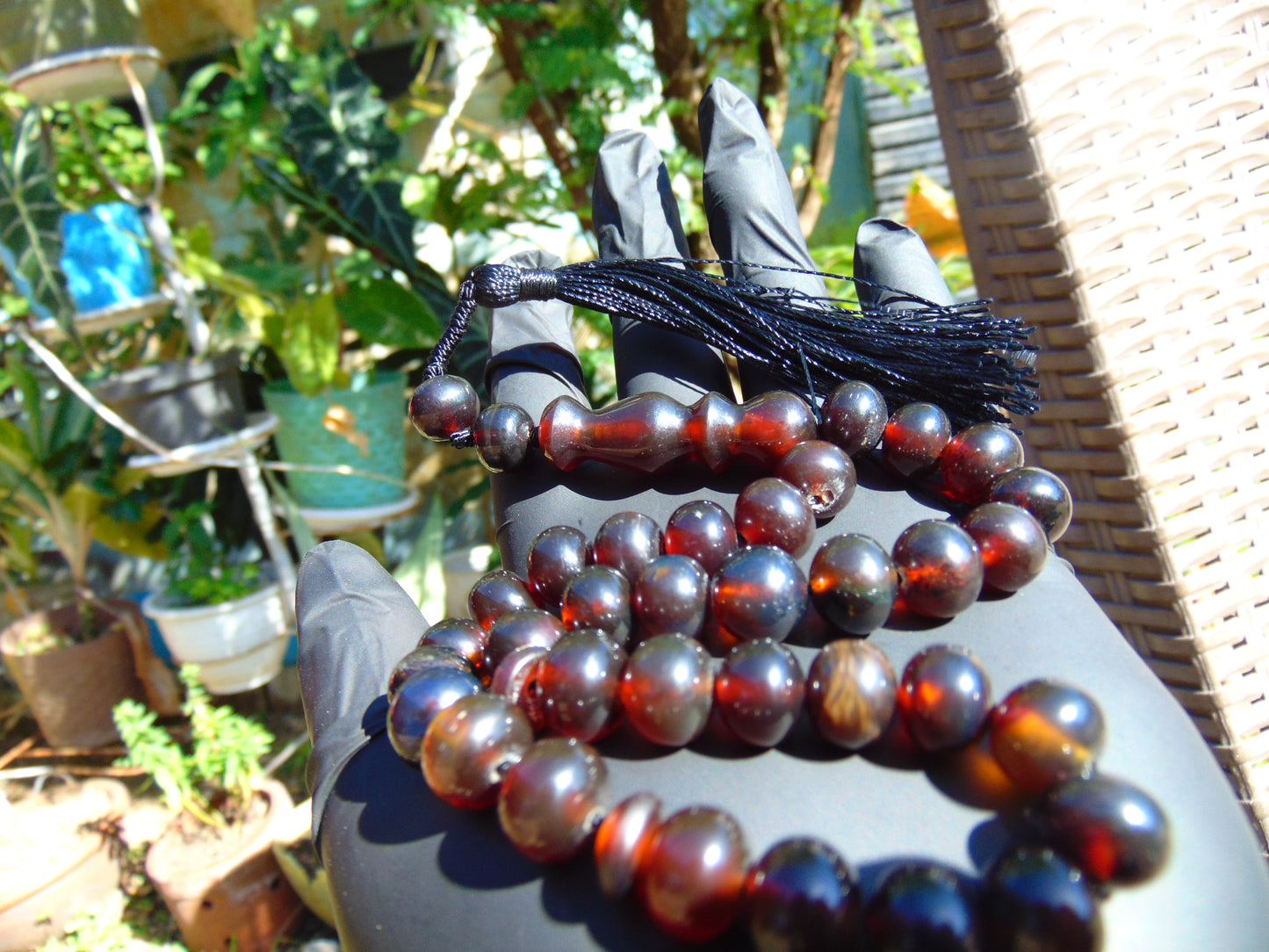 27 gr Tasbih Mesbah Rosary 33+2 Beads 16 mm Indonesian Red Amber for Healing 26TBA05