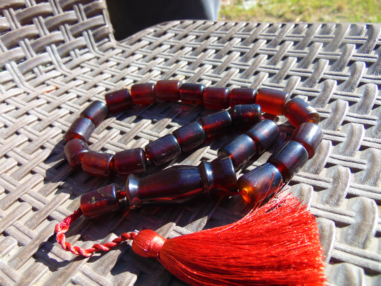 57 gr Komboloi Rosary 23 Beads Indonesian Cherry Red Amber for Healing 26COA07